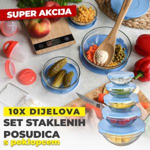PK0011 - Set staklenih zdjelica sa poklopcem