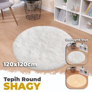 BA0191 - Tepih BIJELI 120x120 SHAGY